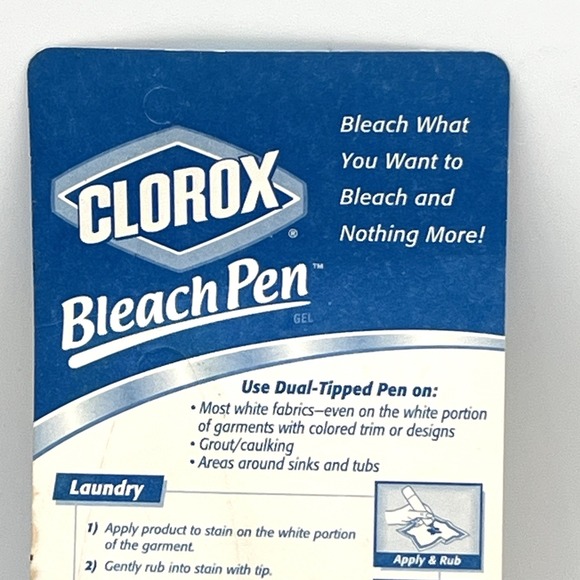 VTG 2002 Clorox Bleach Pen Gel for Whites Dual Tipped 2 oz NOS Sealed Discont. - Picture 7 of 9